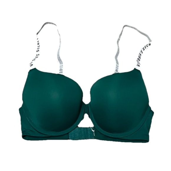 Victorias Secret 32C Bra Tshirt Pushup Full Coverage Green Blue Smooth - Picture 1 of 4